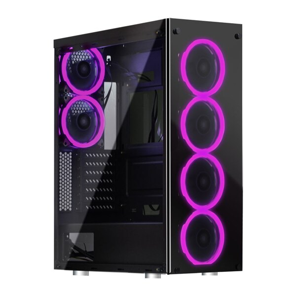 aigo 愛國者 DarkFlash Phantom RGB (ATX/三面玻璃/RGB燈控/內建風扇前4後2/顯卡359mm/塔散174mm) 電腦電競機殼