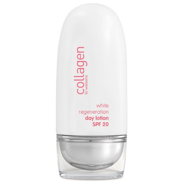 詳細介紹 商品介紹：屈臣氏Collagen喚白新生系列“多重膠原亮白成分”有助提昇肌膚內在活力，維持肌膚彈潤豐盈。屈臣氏Collagen喚白新生日霜SPF20均勻膚色、幫助肌膚亮白度提升，保護肌膚免受UVA和UVB光線的傷害。規格：50ml使用方式：每天早上於潔顏及柔膚水後使用，取適量塗於臉上及頸部輕輕按摩至完全吸收。產地國：韓國注意事項：用後若敏感或不適，請停止使用，如有需要請就醫診治。避免接觸眼睛，若不慎濺入眼睛，請立即用大量清水沖洗。 商品規格 商品簡述 臣氏Collagen喚白新生日霜SPF20，均勻膚色、幫助肌膚亮白度提升，保護肌膚免受UVA和UVB 品牌 Simple Pure 純淨生活 規格 50ml 原產地 南韓 深、寬、高 5.5x3.6x12.6cm 淨重 50 g 保存環境 室溫 是否可門市/超商取貨 Y 商品屬性 有效期限 3 年