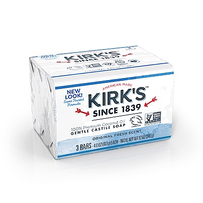 Kirks Natural 柯氏經典皂 原創保濕椰子 3入組 (113g x3)