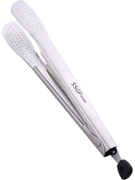 SSGP 304不銹鋼食品夾子食物燒烤夾烤肉夾煎牛排用夾家用廚房菜夾 夢幻衣都