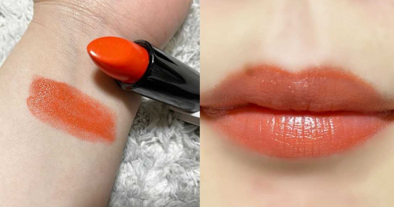 色號#116的艷橘色很襯膚色，黃皮人也能駕馭。(圖／IG@hanapi__pipi)