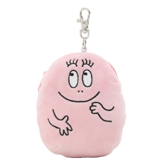 尼德斯Nydus 日本正版 超人氣 BARBAPAPA 泡泡先生可愛大臉造型 刺繡 票卡夾 零錢包 證件夾 吊飾