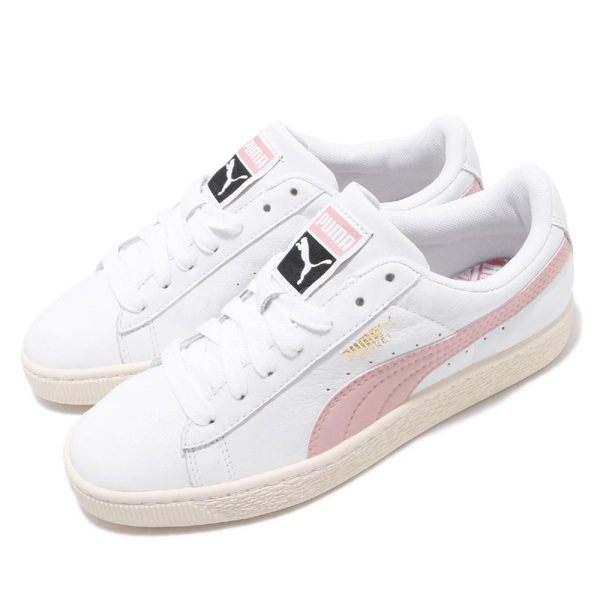 Puma 休閒鞋 Basket Classic 米白 粉紅 奶油底 皮面 女鞋 【PUMP306】 35436735