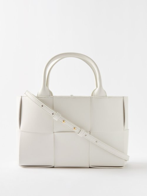 Bottega Veneta - Arco Mini Intrecciato-leather Tote Bag - Womens - White