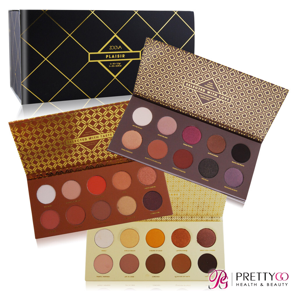 ◆網路優惠價 ◆德國彩妝品牌 ◆熱銷商品 中文品名：ZOEVA PLAISIR 眼影盤組(3X10X1.5gr) 規格：3X10X1.5gr ◆使用方法：一般使用方法。 ◆保存方法：請置於陰涼處，請勿