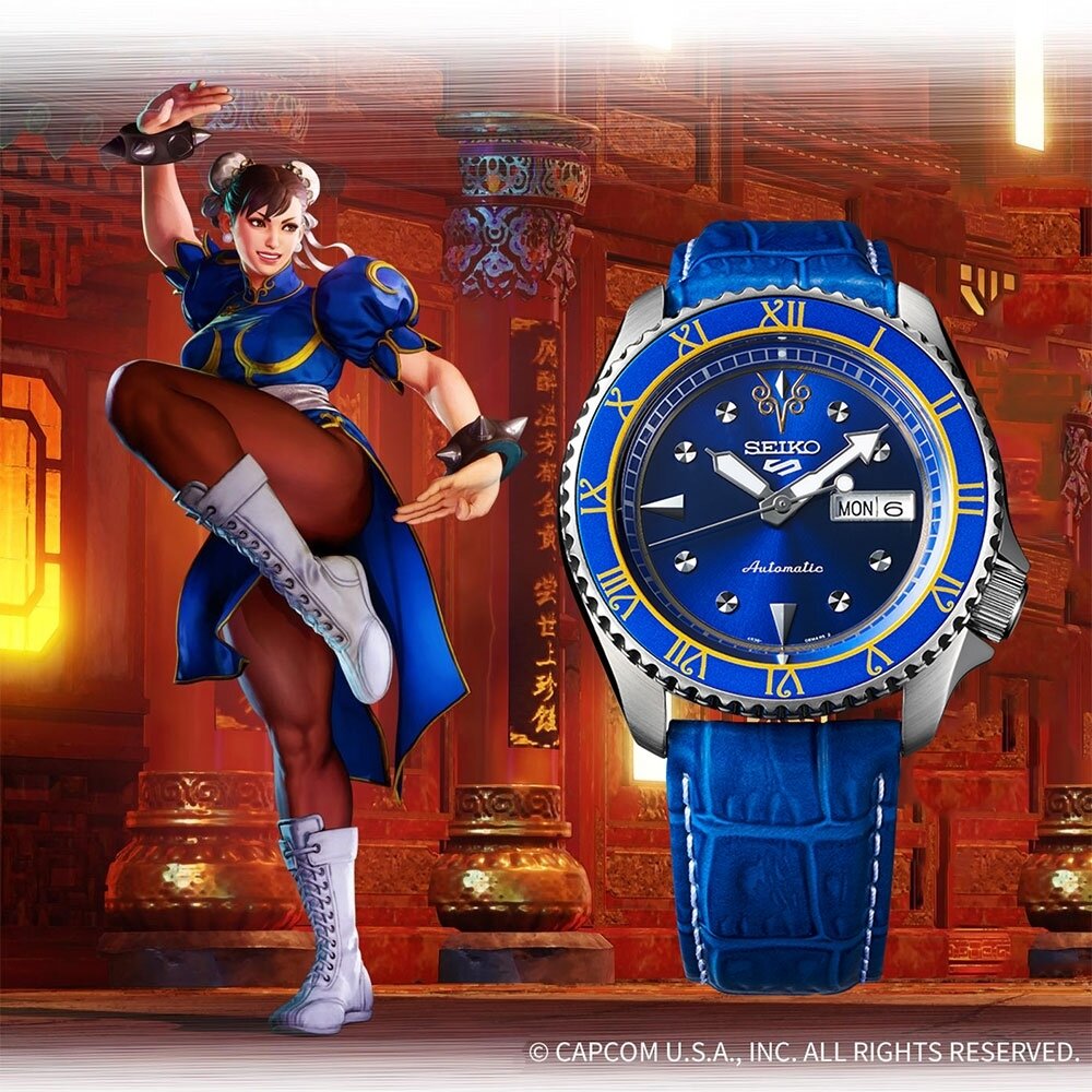 Seiko X Steet Fighter VSRPF17K14R36機芯單向旋轉錶圈旋入式透視背蓋自動上鍊（手上鍊）21600轉動力儲存41小時寶石數24石日差+45~-35秒日期顯示星期顯示錶徑4