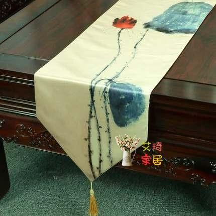 絲綢防水茶蓆布茶布茶几桌旗中式禪意茶旗茶桌布中國風新中式茶道