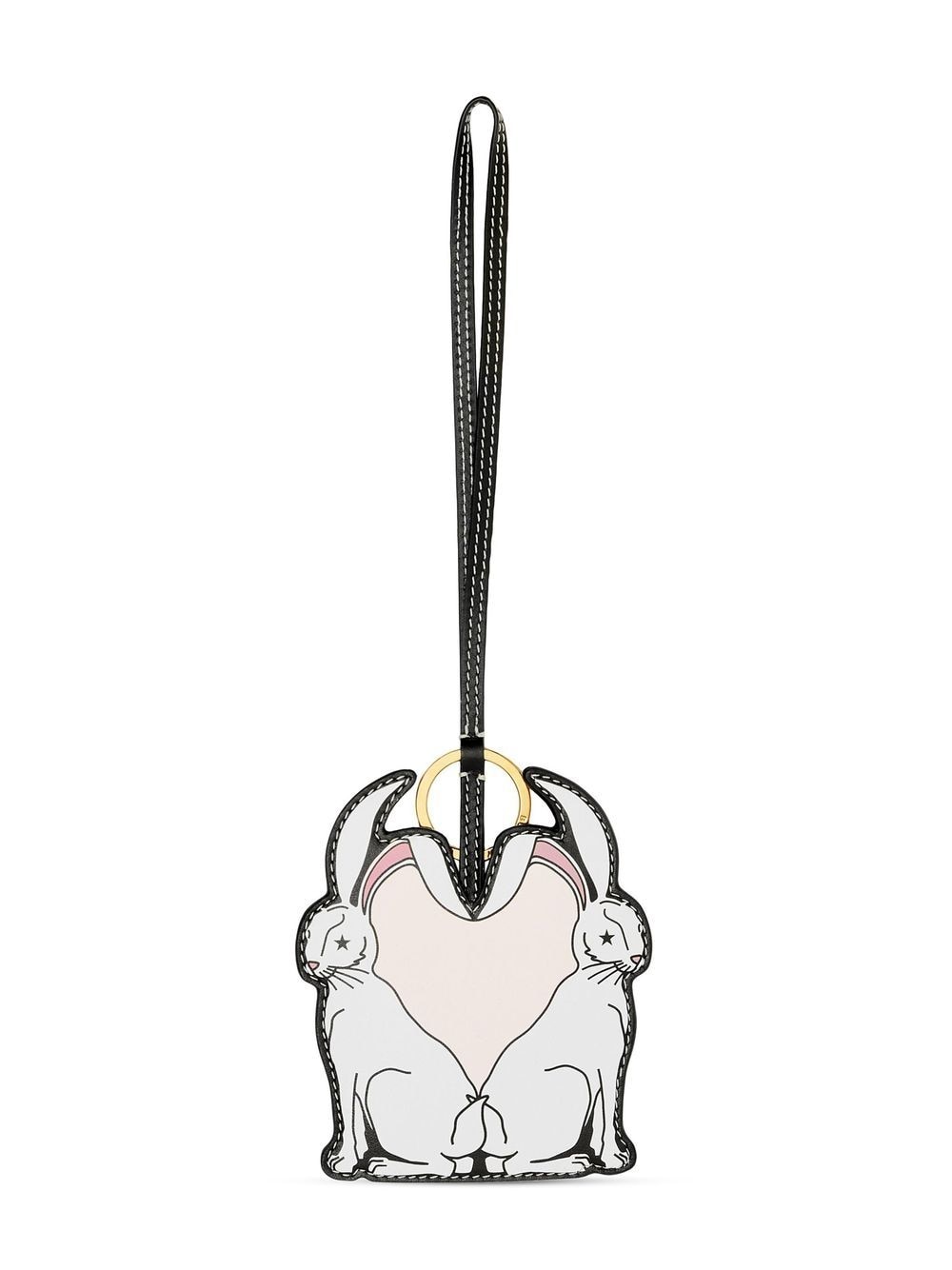 Burberry - rabbit-print intarsia leather bag charm - women - Leather - One Size - Black