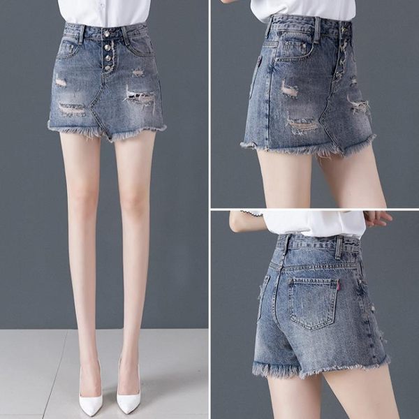 牛仔短裙女夏季2019新款高腰時尚包臀裙小個子半身裙子a字短褲裙 嬌糖小屋