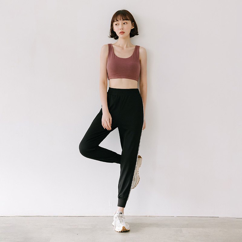 【HALF ME】舒適大 U 領 雲朵紗Bra Top - 深藕