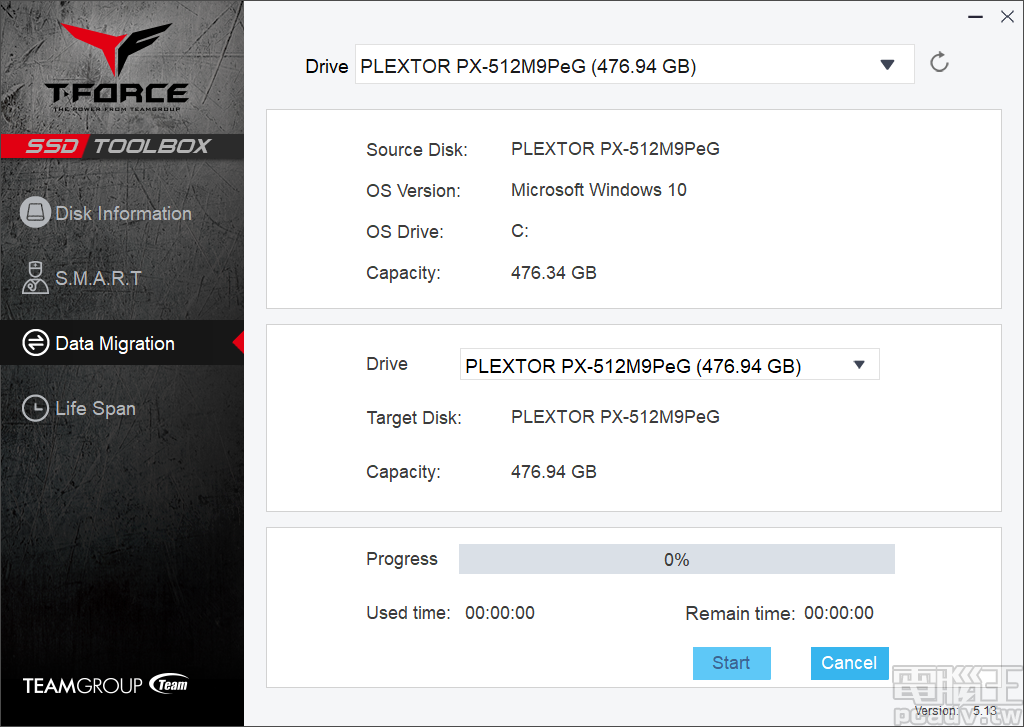 SSD Toolbox 直接內建 Data Migration 資料轉移功能，無須第三方程式幫忙