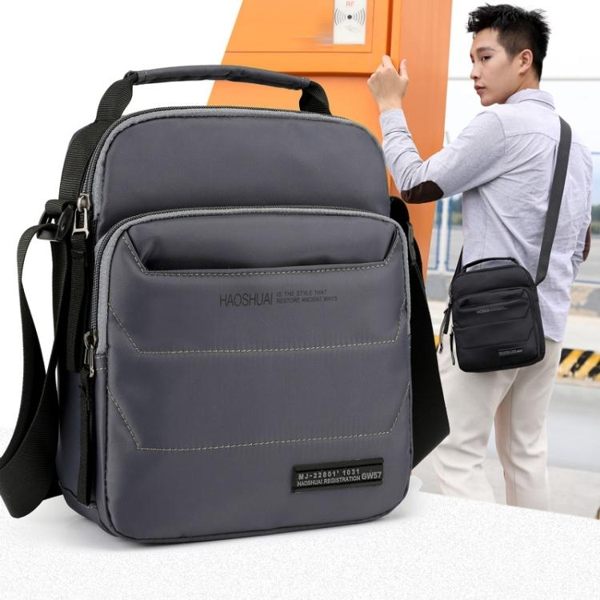 男斜背包 側背肩背包 休閒斜挎包 單肩包尼龍布包戶外男包商務公事包韓版男包《印象精品》e1281