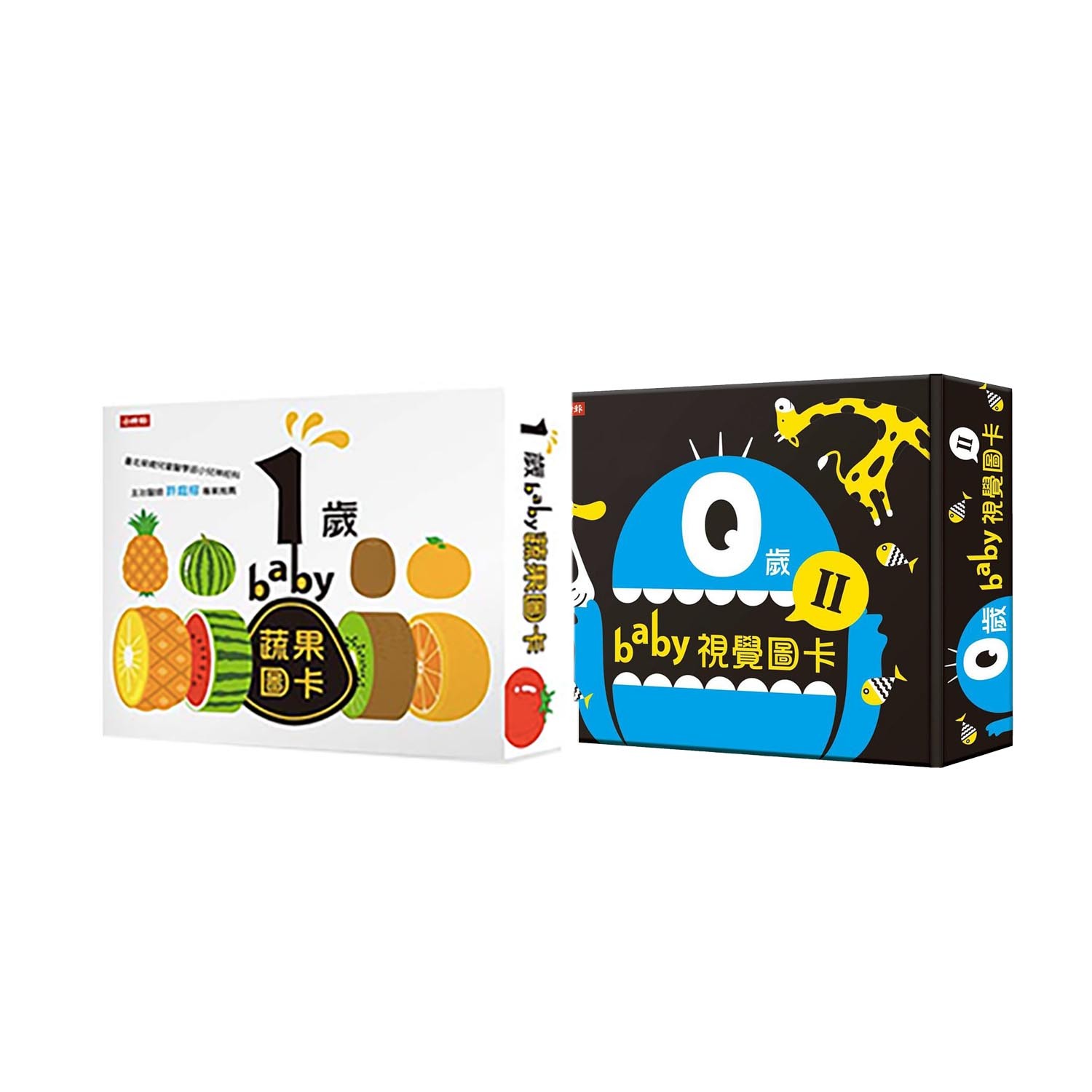 新生兒必備 x 隋棠兒子Max、賈靜雯的咘咘寶貝都愛用！。大豆環保油墨印刷，色彩鮮艷又安心！。0歲視覺黑白圖卡▶在最佳時期刺激寶貝視覺認知、大腦發展。1歲認知圖卡▶ 有動物、蔬果、交通工具、海洋動物等