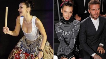 貝克漢這次不敢亂看！ 「火辣超模」貝拉哈蒂德「有禮貌男裝」並肩坐！