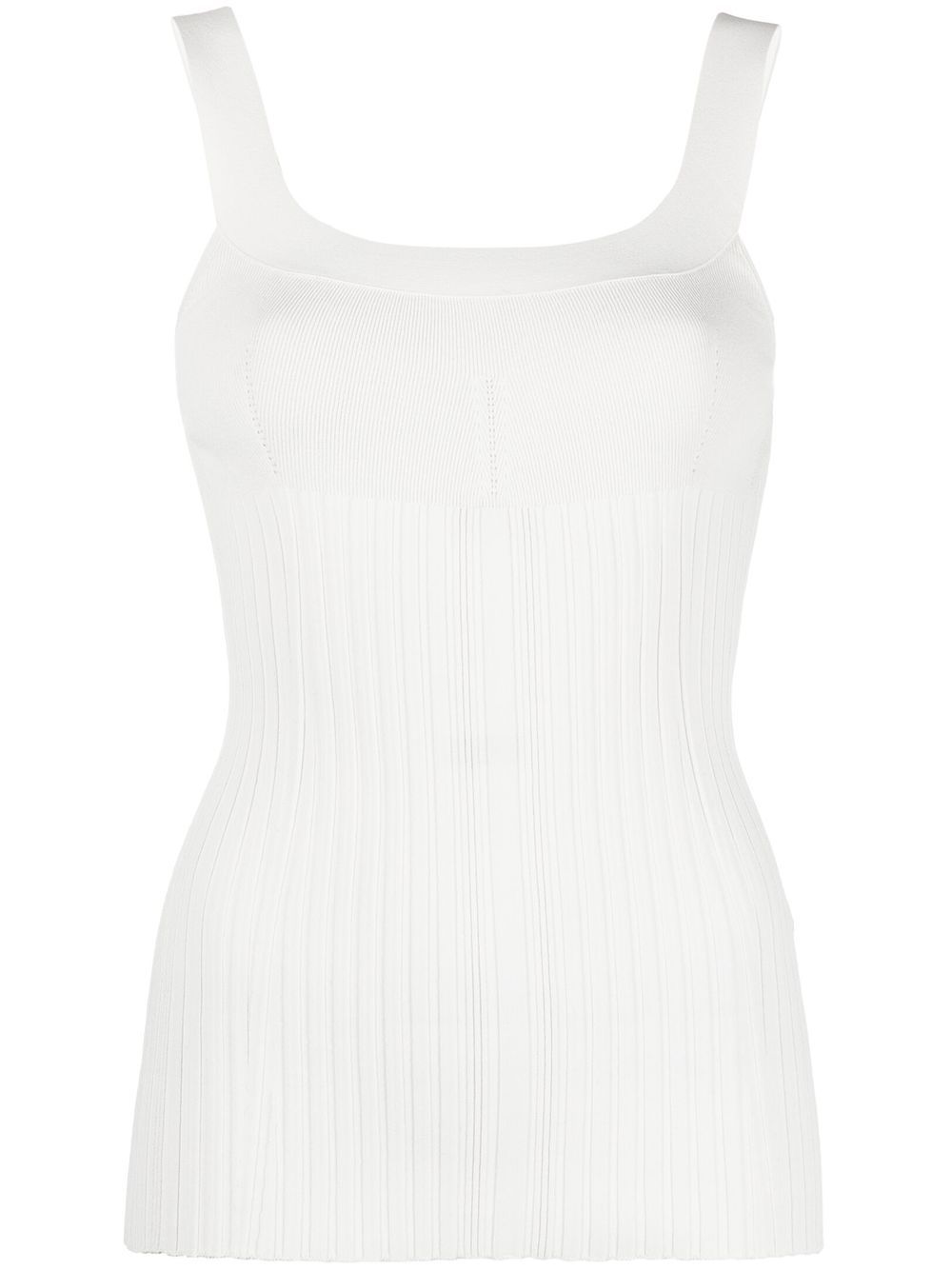 Jil Sander - ribbed-knit tank top - women - Polyester/Viscose - 32 - White