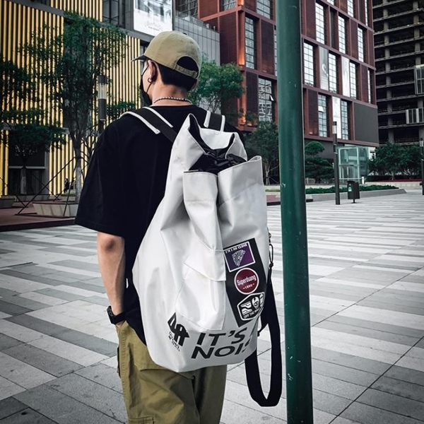 休閒後背包潮牌原創背包男後背包書包女韓版高中高街風學生書包旅行大容量 伊羅鞋包