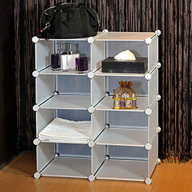 【ikloo】8格長型收納櫃-12X7.25吋百變收納櫃/組合櫃尊爵黑