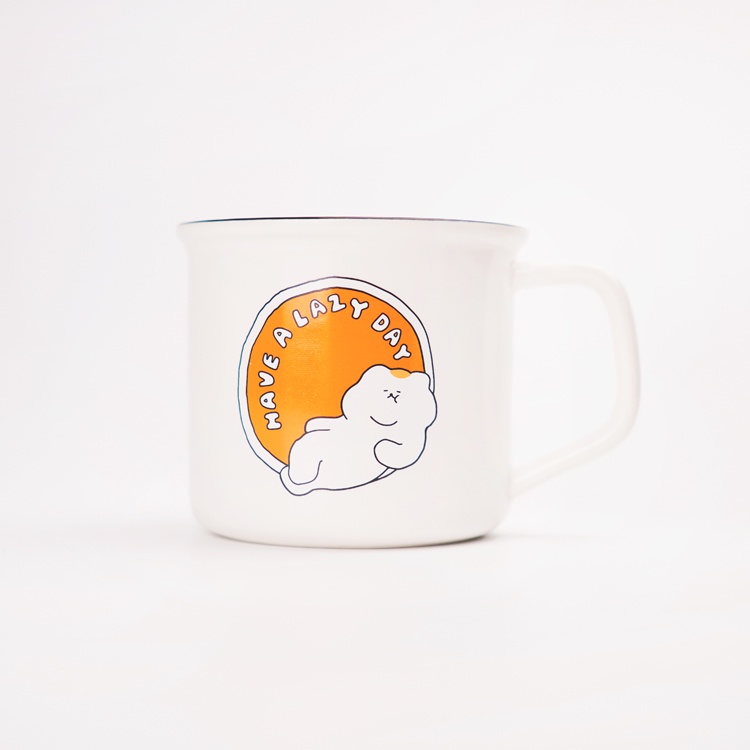 3MONTHS- 琺瑯造型陶瓷馬克杯-白色【3 MONTHS 韓國官方代理】