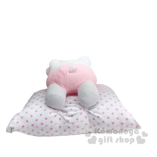 〔小禮堂〕Hello Kitty 絨毛玩偶娃娃造型暖手抱枕靠墊《粉白》靠枕.午休枕