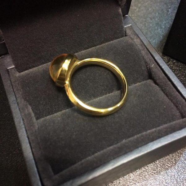 喬治傑生(GEORG JENSEN)-MOONRISE 18K黃金黃水晶戒指54號- 10 MM