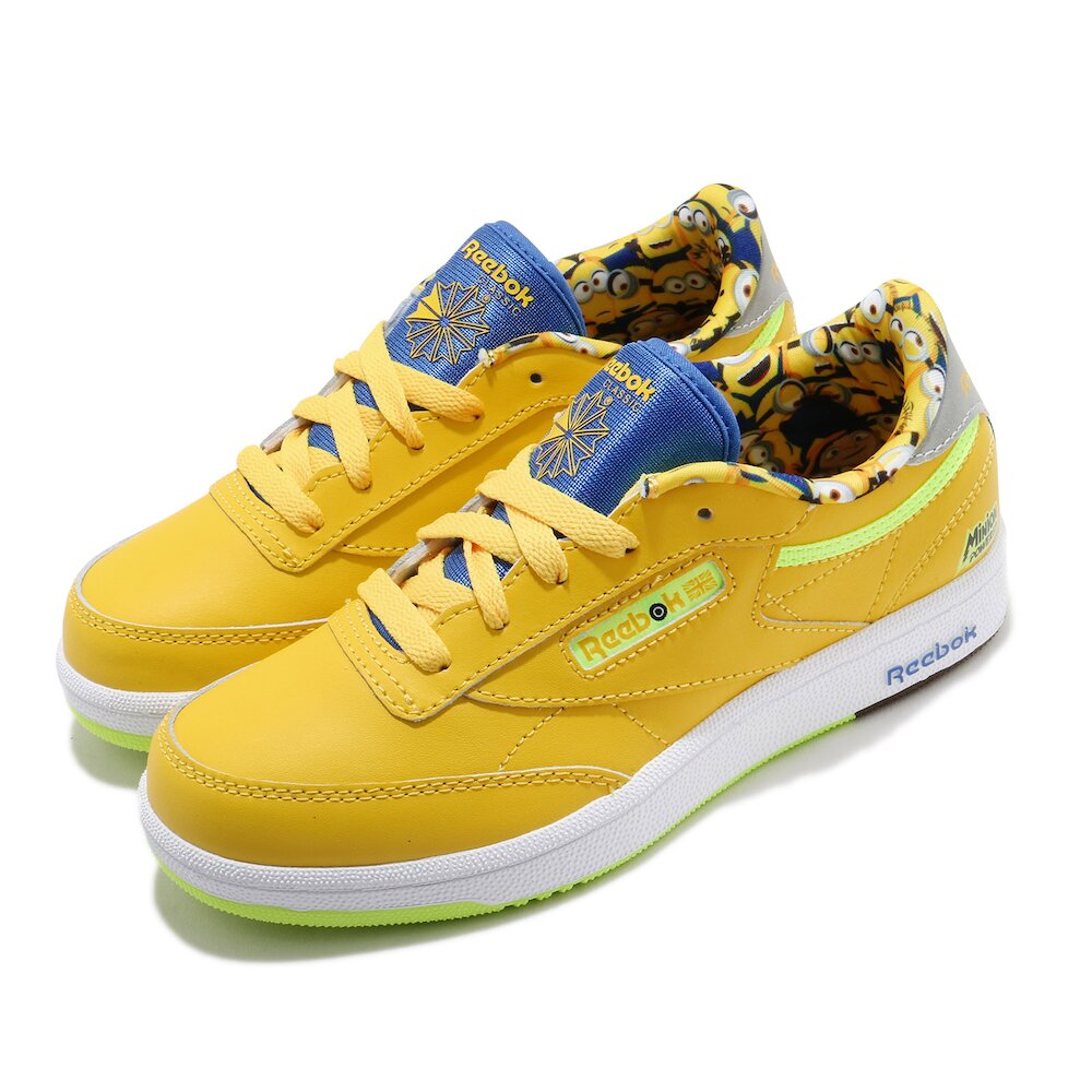 REEBOK 休閒鞋 Club C 85 MU 運動 童鞋 基本款 小小兵 皮革 穿搭 中童 黃 藍 [FX3353]