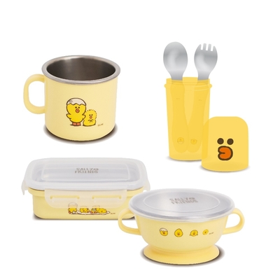 SALLY＆FRIENDS 304不銹鋼兒童餐具六件套組