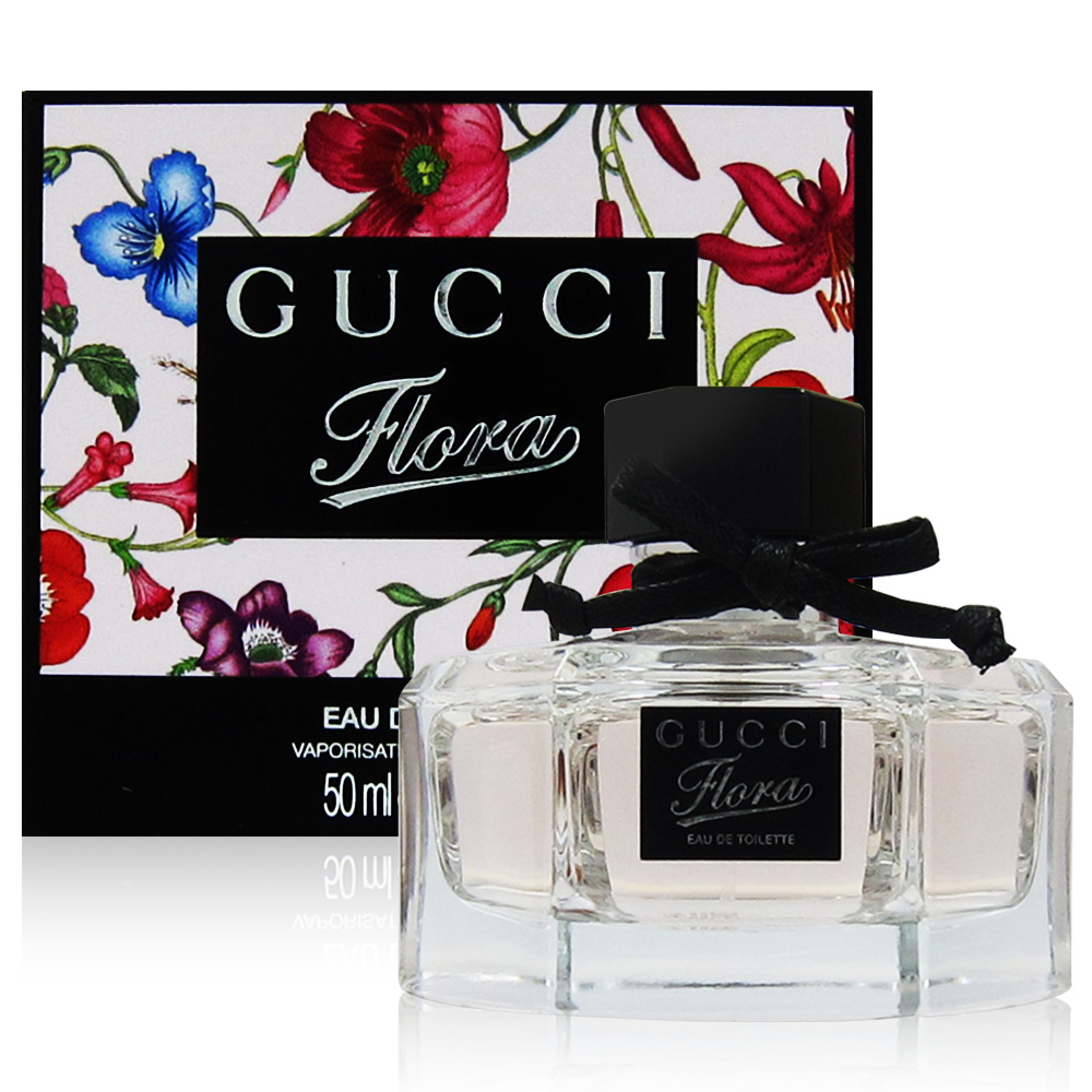 GUCCI 花之舞女性 淡香水50ml 前 味：牡丹、柑橘 中 味：中國桂花、玫瑰 後 味：廣藿香、檀香 ◆購買小叮嚀◆ ※產地與保存期限：法國/五年 ※本商品【無】試用服務！ 使用後之商品，因個人衛