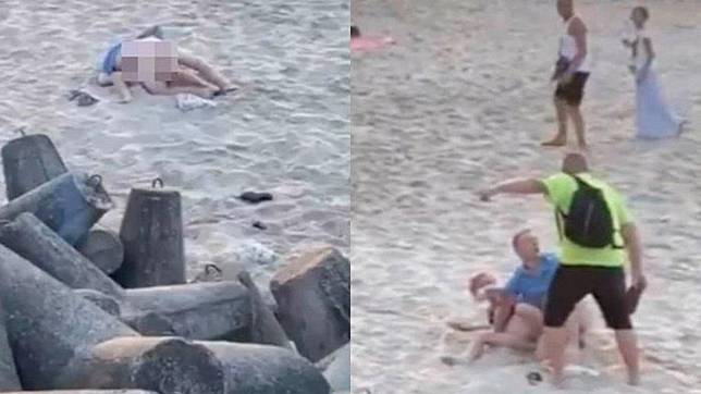 pasangan mesum di pukuli pakai sandal di Polandia