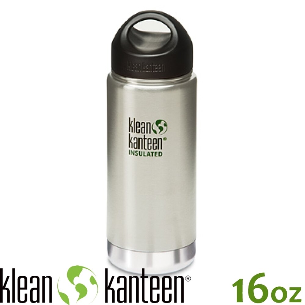 【KLEAN KANTEEN 美國 16盎司KK環形寬口保溫鋼瓶(54mm)《原色鋼》】K16VWSSL/保溫瓶★贈水壺套。人氣店家悠遊山水戶外生活館的飲水用品、水壺｜保溫瓶有最棒的商品。快到日本NO