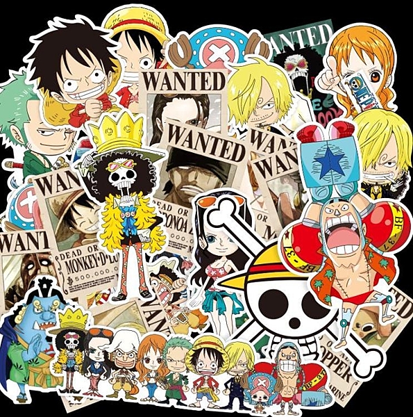 海賊王草帽團系列筆記本電腦貼紙滑板吉他行李箱貼紙冰箱旅行箱貼 moon衣櫥