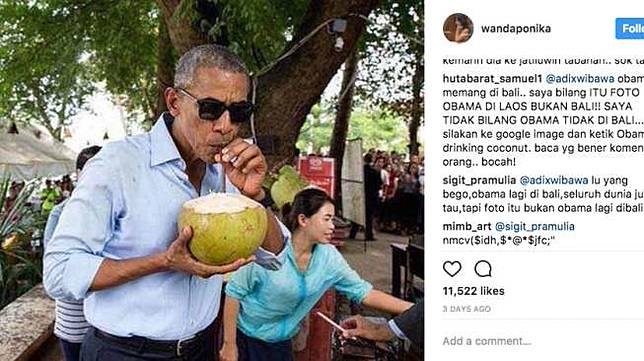 Foto Obama Minum Kelapa Picu Pro-Kontra di Medsos