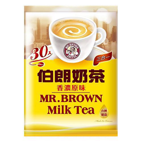 商品名稱 : 伯朗三合一奶茶17g*30入 品牌 : 伯朗 商品種類 : 沖調 保存方法 : 常溫 內容物成份 : 砂糖奶精粉即溶咖啡粉 熱量 : 每份79大卡 內容量 ( g/ml ) : 17g*