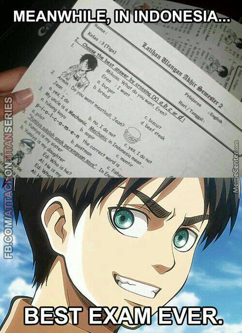 10 Soal Ujian Pakai Nama Karakter Anime Ini Bikin Murid Senyum Brilio Net Line Today