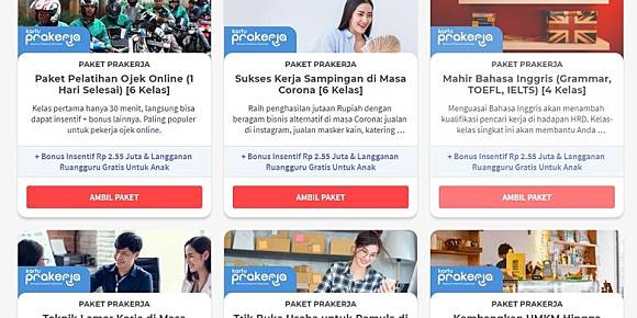 Kursus Kartu Prakerja Pelatihan Ojol Rp 1 Juta Hingga Ngetik Ms Word Rp 500 000 Kompas Com Line Today