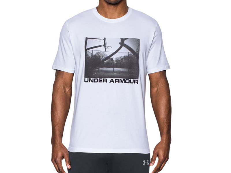 《UA出清69折》Shoestw【1290585-100】UNDER ARMOUR UA服飾 短袖 T恤 運動上衣 能量棉 白色 籃球場照片 男生