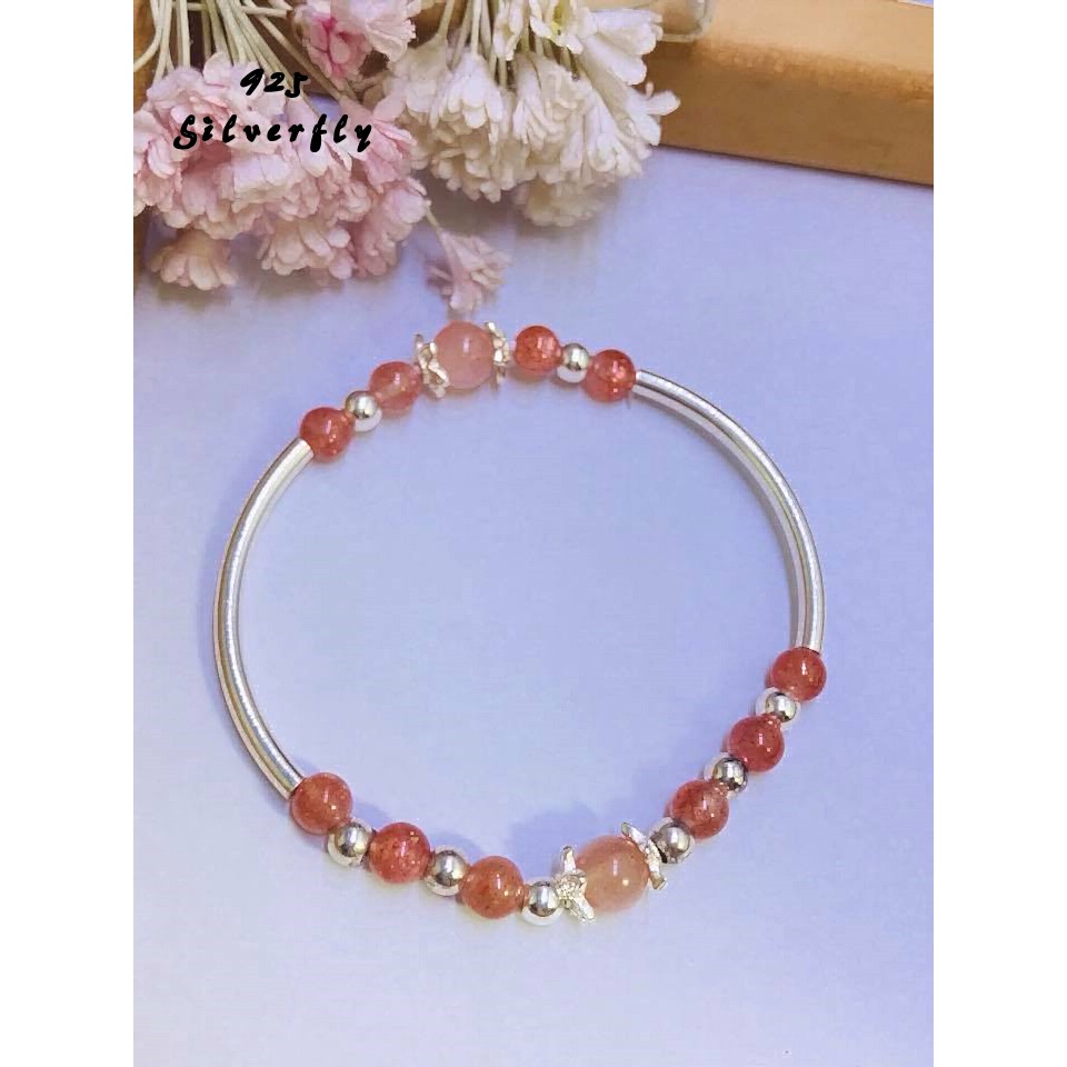 太陽石銀管手鍊《 SilverFly銀火蟲銀飾 》