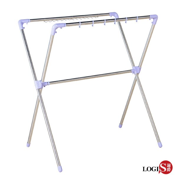 LOGIS-日系X型伸縮曬衣架不鏽鋼吊衣架 曬被架 晾衣架 【302XL】