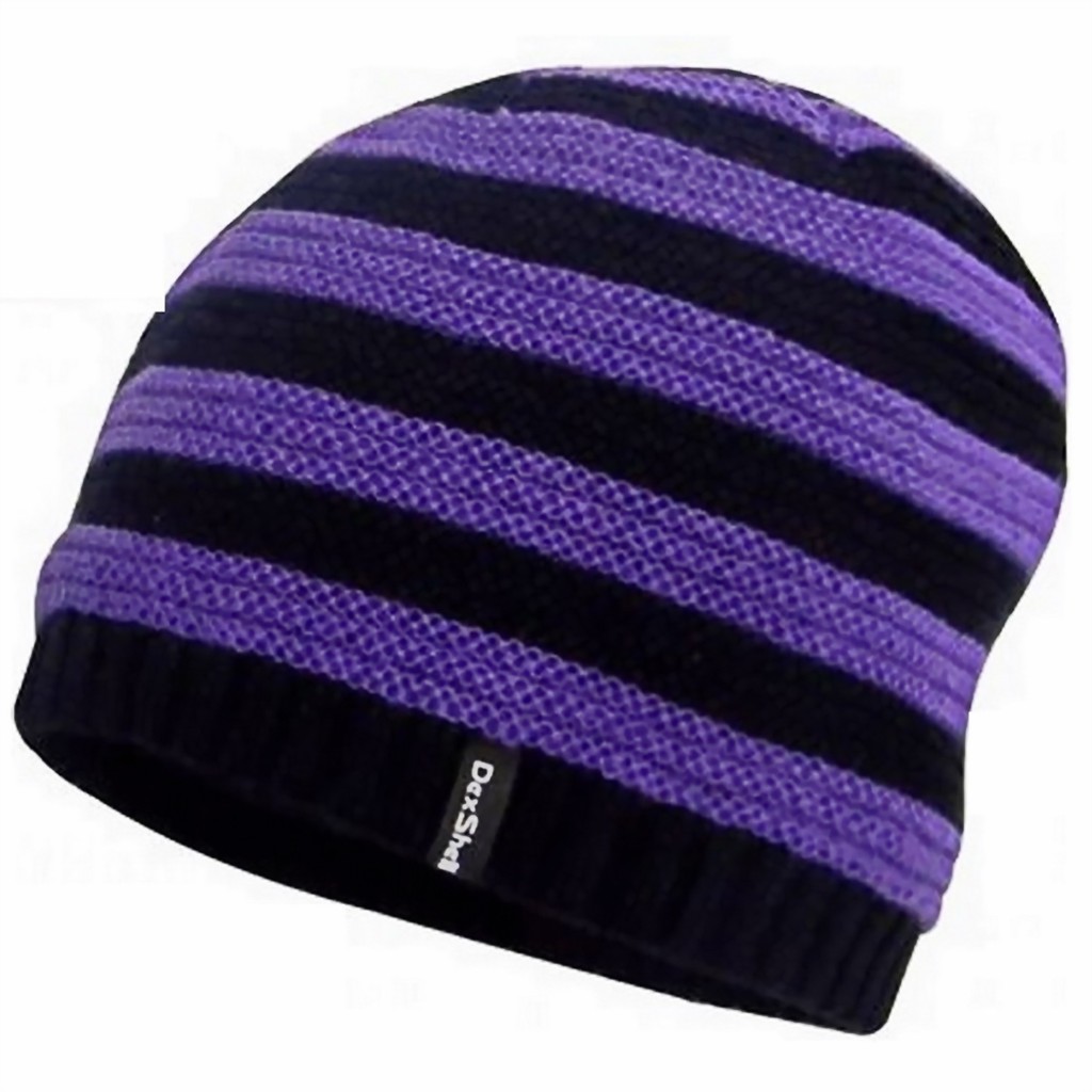 全系列買五送一 Waterproof Childrens Beanie Stripe 兒童防水條紋帽-微羊毛織物 紫色