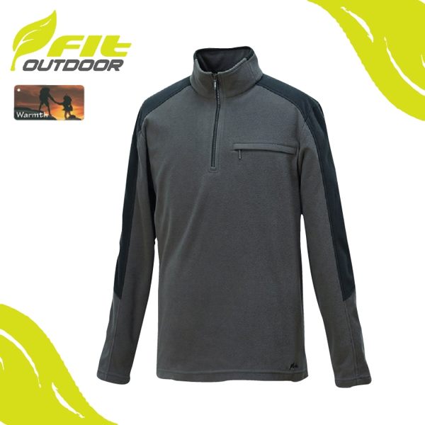 【FIT 維特 男 雙刷雙搖保暖衣《綠卡其》】GW1109/運動上衣/除菌抗臭/刷毛