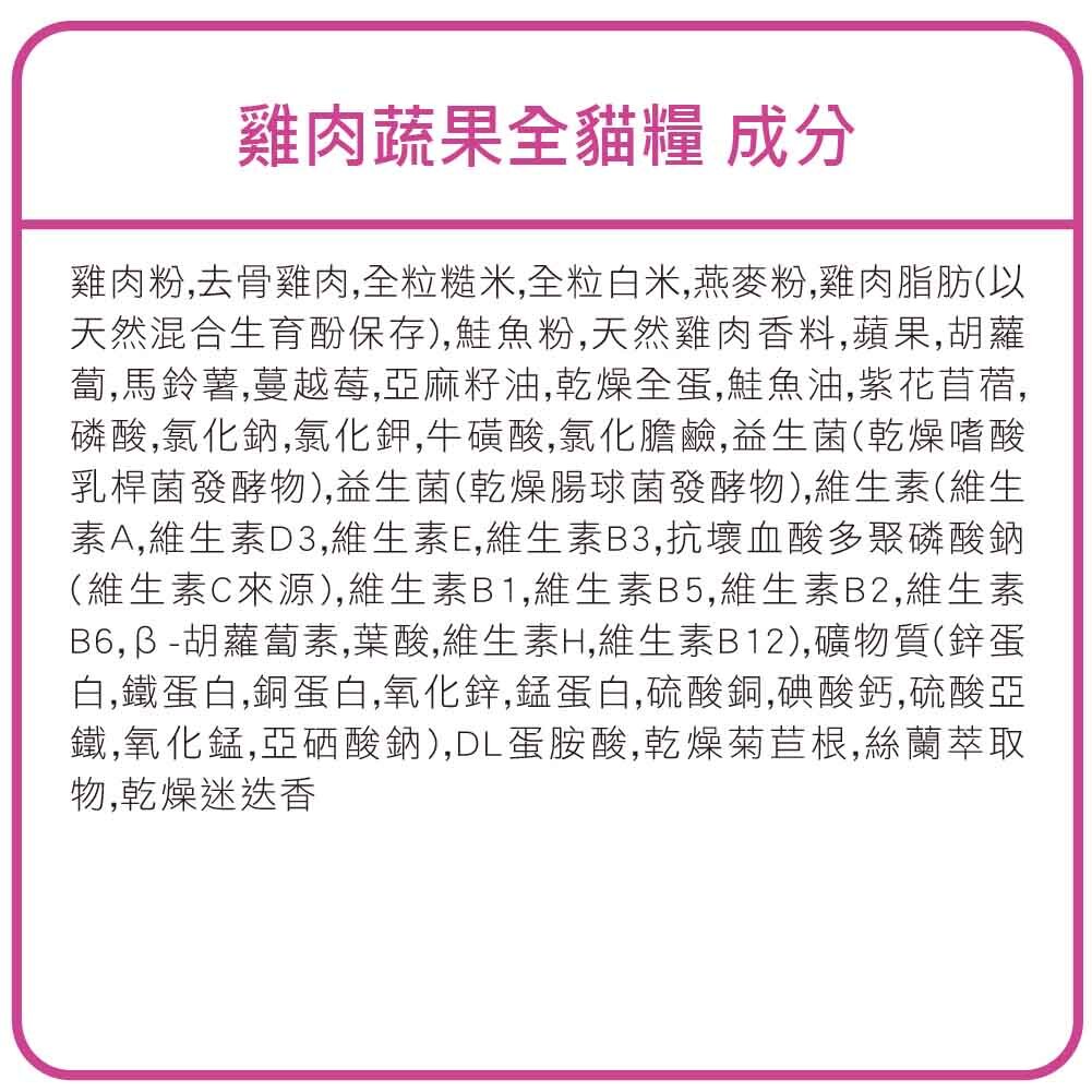 富含天然蔬果,營養豐富,補充貓貓全方位照顧