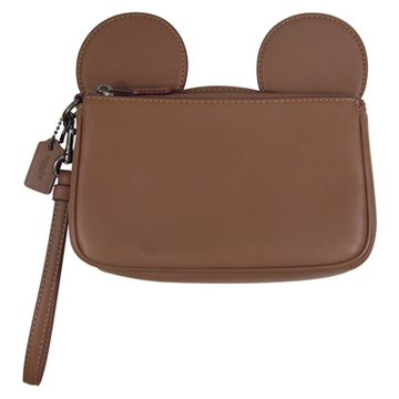 帝國 COACH最新限量迪士尼聯名款米奇耳朵手褂包(棕咖)