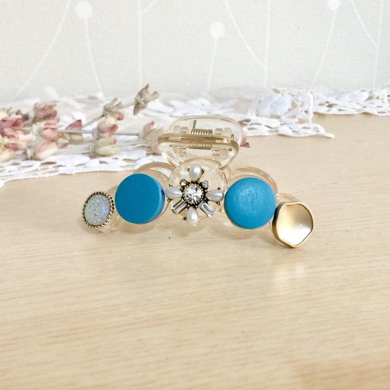 土耳其藍/ 巴洛克復古鯊魚夾 抓夾 自動夾 髮梳 髮叉