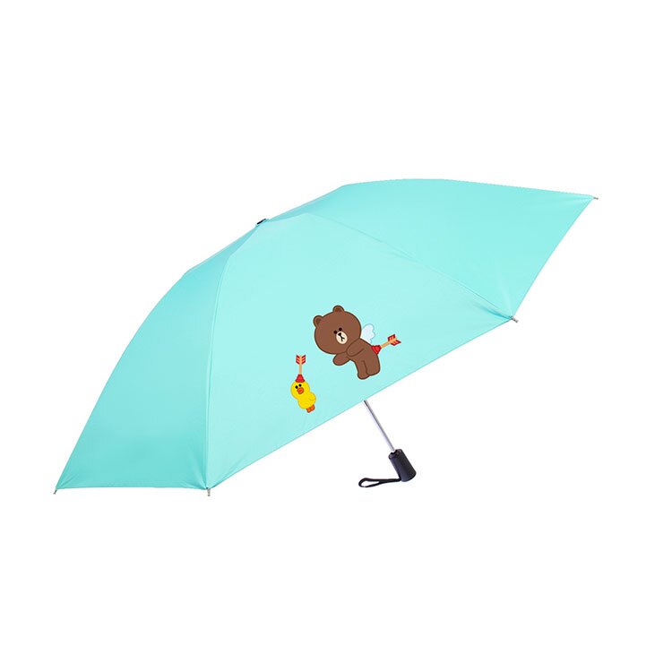 【LINE FRIENDS】熊大莎莉情人款藍綠反向防水黑膠傘。人氣店家Safetylite的雨季用品、雨傘有最棒的商品。快到日本NO.1的Rakuten樂天市場的安全環境中盡情網路購物，使用樂天信用卡