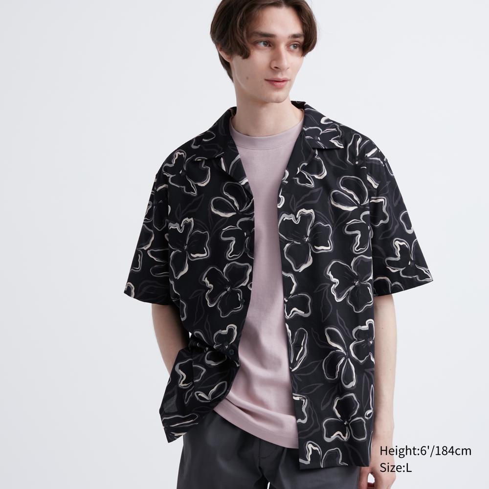 木代爾棉質印花開領襯衫(短袖)