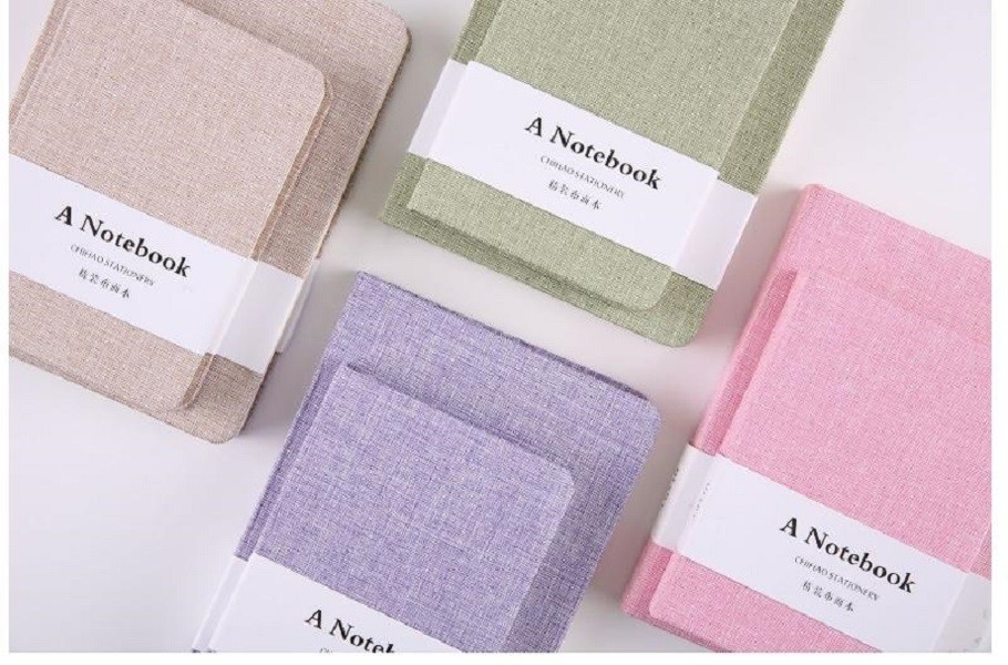 簡約風筆記本ch128(小本)簡約純色布面手帳本空白方格手賬本筆記本文具記事本子日記本