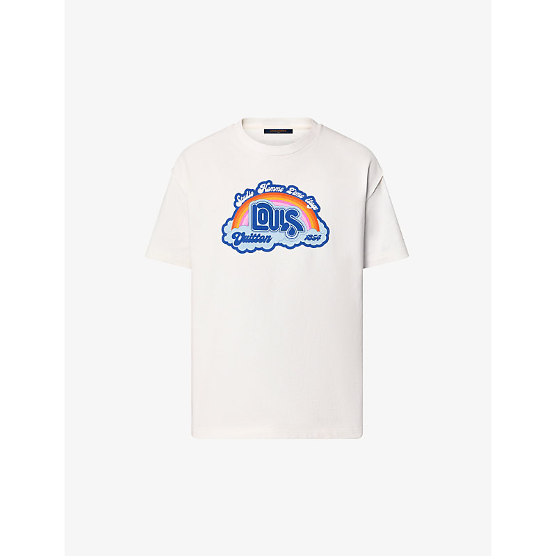 Louis Vuitton Mens Rainbow-print Relaxed-fit Cotton T-shirt