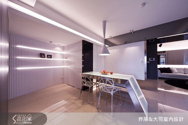 空間線條、電視牆、天花板造型、不鏽鋼、燈光設計