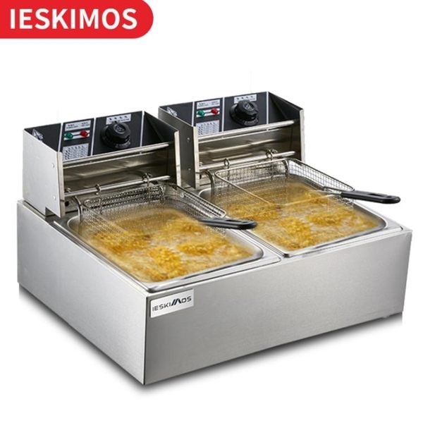 油炸鍋 加厚雙缸電炸爐 油炸鍋油條機薯塔機炸雞排薯條機油炸機 魔法空間