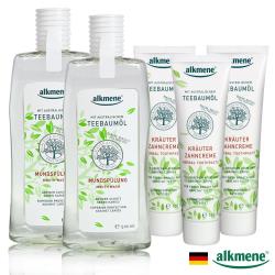 德國 Alkmene茶樹精油抗菌牙膏100mlx3條+漱口水500mlx2罐
