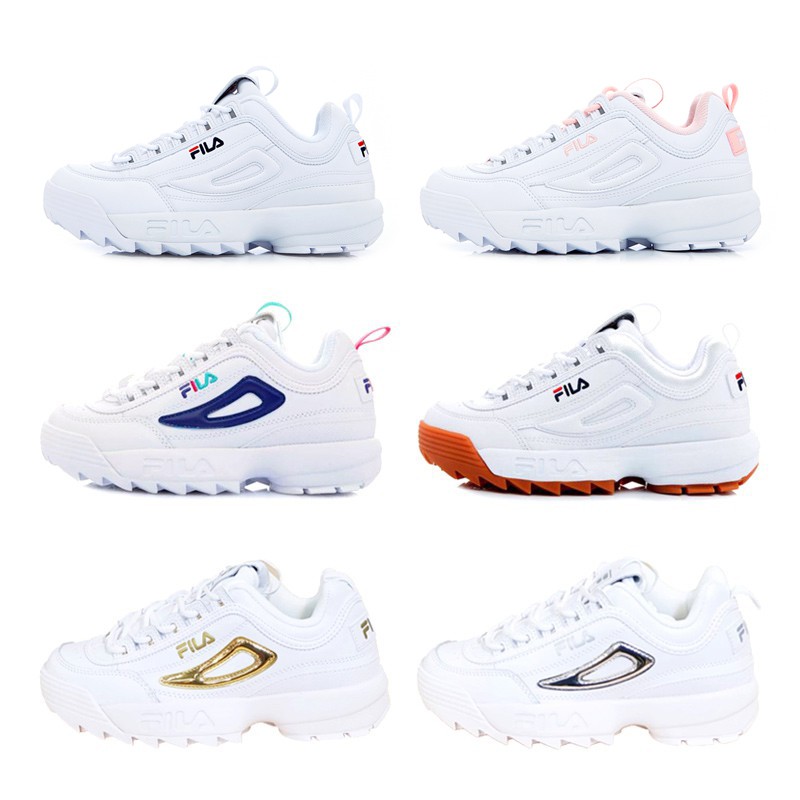 FILA DISRUPTOR 2 正韓老爹鞋 中性復古運動鞋 老爹鞋 鋸齒鞋 版偏小 534-4-C608T-125原價：2480版型：偏小，建議拿大0.5號穿型號：534-5-C113T-169 白